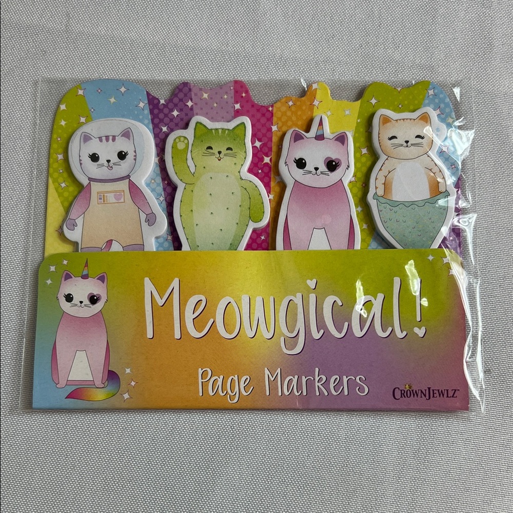 NEW Meowgical Cat Page Markers - Multicolor